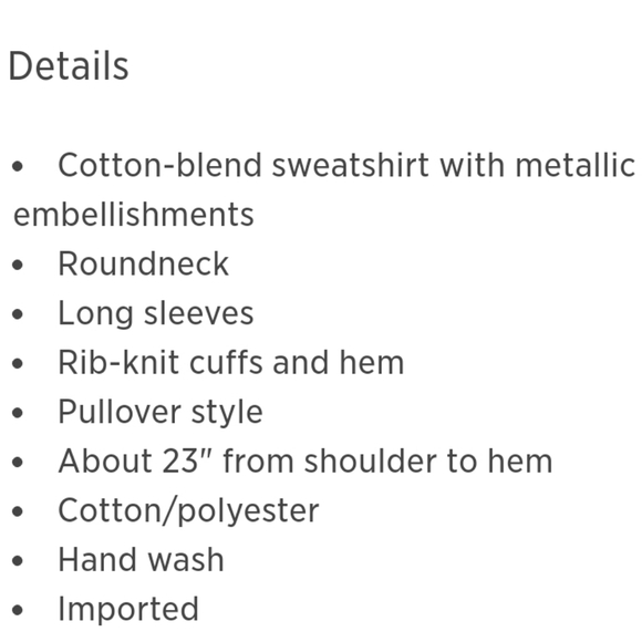 Kenneth Cole Embellished Sweatshirt NWOT - Picture 6 of 6